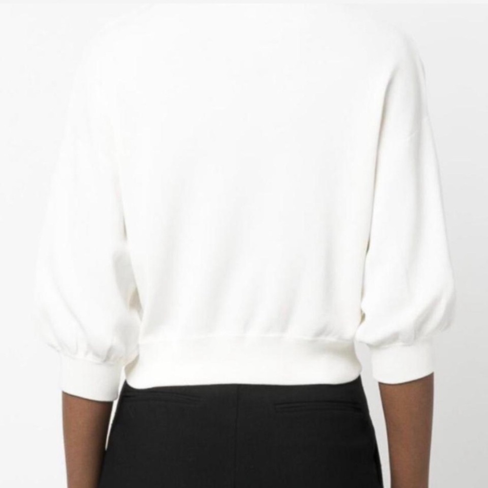 aerie White Puff-Sleeve Crew Neck Sweater XXL